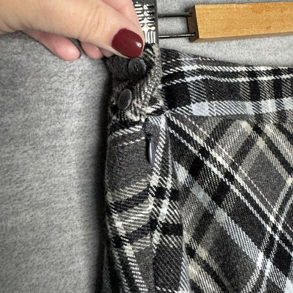 Jones Wear Size 12 Wool Blend Skirt Gray Plaid Career Academia Pink Black Modest - Picture 5 of 9